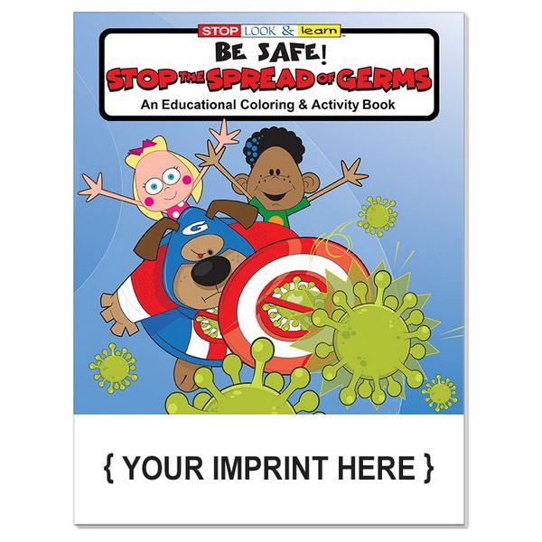 SC0433 Be Safe Stop the Spread of Germs Coloring and Activity Book with Custom Imprint